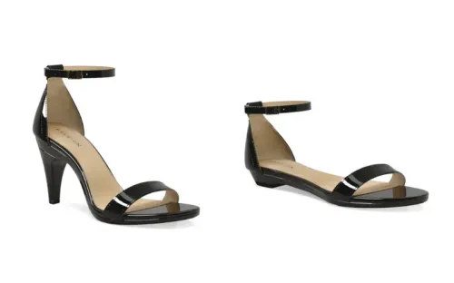 black patent leather interchangeable heels